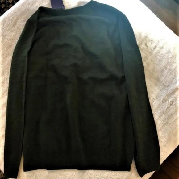 Forest Green V-neck Pullover Sweater L NWT - Picture 3 of 3